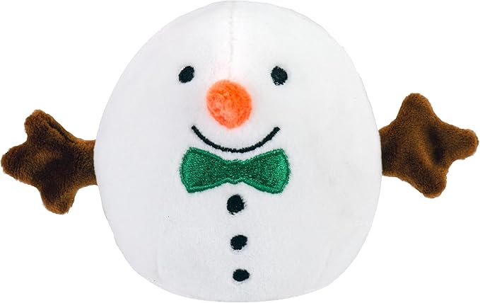 Giftable World Holiday Plush Pet Toy Fun for Christmas Designs with Squeaker Dog Chew Toy (3.5" Christmas Pals w/Squeaker)