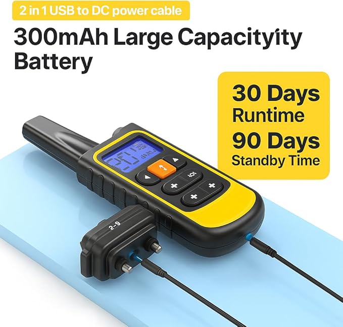 Waterproof Dog Shock Collar with Remote 3300 FT – 3 Modes Beep Vibrate Static, LED Light, 20-Level Adjustable, Rechargeable Training Collar for Small Medium Large Dogs 8-120 lbs