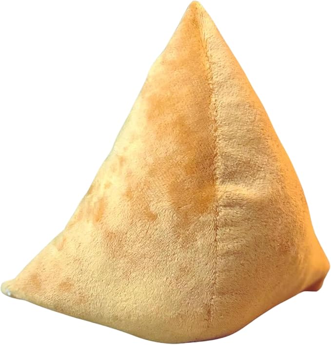 Samosa Plush Dog Toy – Crinkle & Squeaky Interactive Toy for Small to Large Dogs – Soft Desi Food-Inspired Chew Toy for Aggressive Chewers, Puppies & Pet Gifting