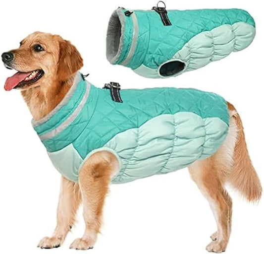 Lelepet Dog Coat Warm Dog Winter Coat Waterproof Dogs Jacket with Harness Built in Reflective Pet Fleece Vest Zip-Up Cold Weather Coats for Extra Large Dogs Turtleneck & Windproof Coats Great Dane 3XL