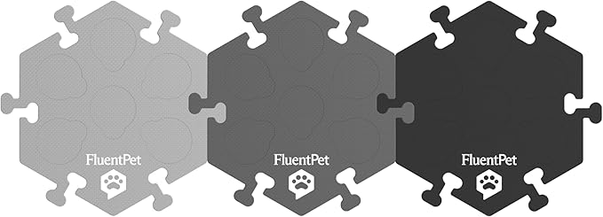 FluentPet HexTiles - Grays 3-Pack | Accessory Dog and Cat Button Learning Mats | Each Mat Holds Up to 6 Buttons Each | Soft, Durable, and Non-Slip | Gift for Pet Lovers | Buttons Sold Separately