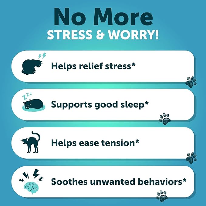 Hemp Cat Calming Treats for Stress & Anxiety Relief - Cat & Kittens - Melatonin - Storm Anxiety, Сomposure, Grooming, Separation, Veterinary Visits, Travel Care - Calming Aid with Hemp Oil - 135 Chews