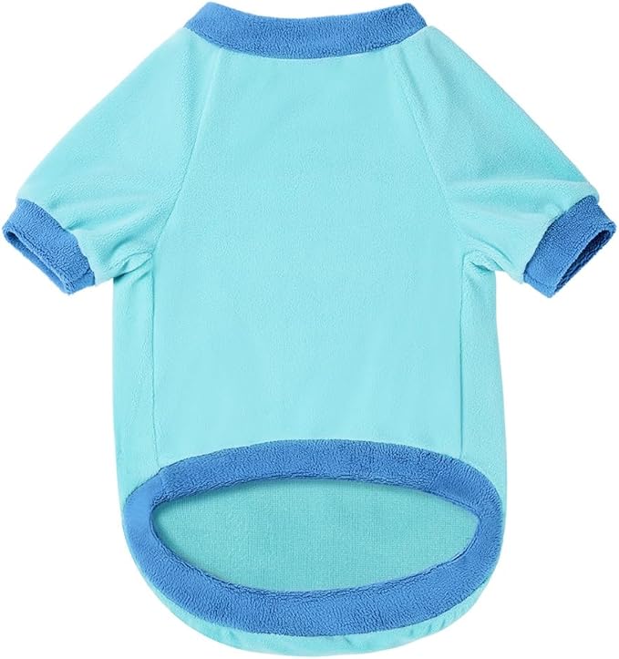 GreenJoy Classic Fleece Dog Sweater – Soft & Warm Stretchy Sweatshirt for Small Dogs & Cats, Cold-Weather Pullover for Everyday Wear (Light Blue, Medium/Large)