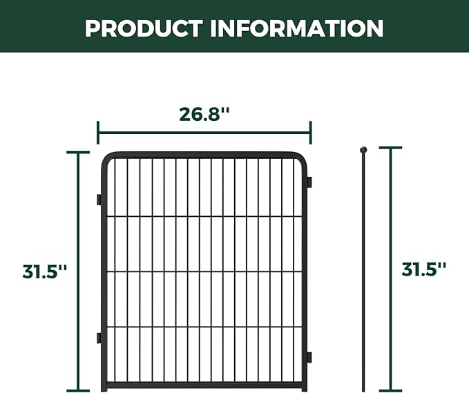 FXW Acrylic & Metal Unleashed Indoor Dog Playpen - Stress-Free and Safe Play, Heavy Duty 32 Inch 2 Wire Panels Dog Pen for Small and Medium Dogs, Black│Patented