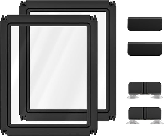 FXW AuraSpace Acrylic Indoor Dog Playpen for Small and Medium Dogs, 30 inch, 2 Panels, Black