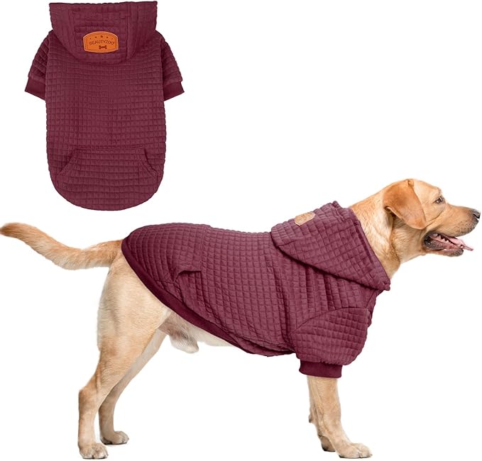 BEAUTYZOO Dog Hoodie for Small Medium Large Dogs, Winter Fall Warm Dog Clothes for Puppy S M Sized Dogs Girl Boy, Dog Sweater Shirt Hoodies with Pocket Bulldog Pitbull Cat Clothing Coat