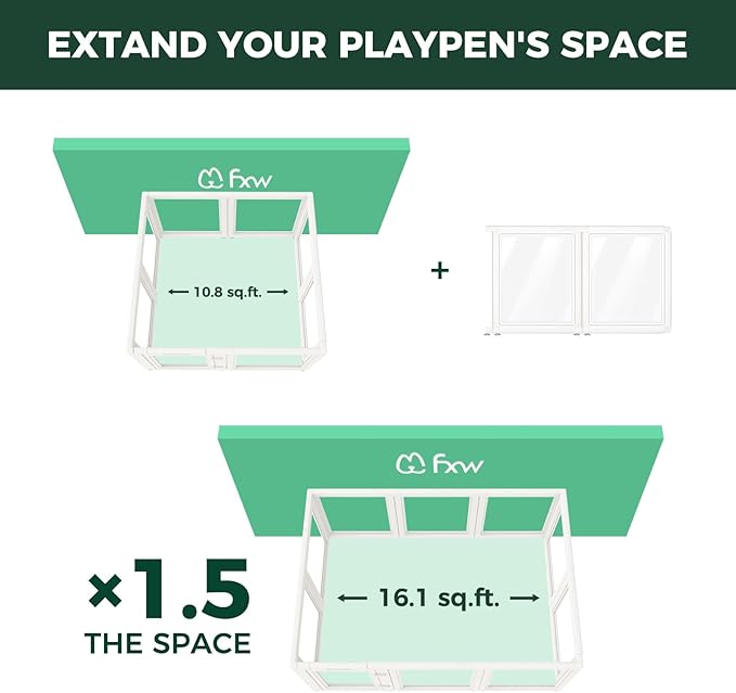 FXW AuraSpace Acrylic Indoor Dog Playpen for Small Dogs, 24 inch, 2 Panels, White
