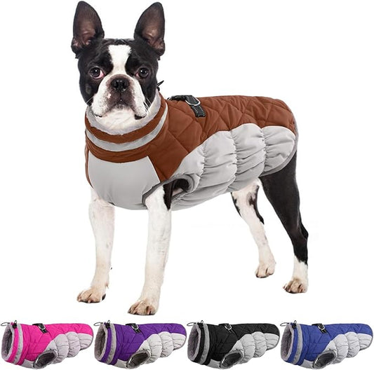 Dog Winter Jacket Cozy Reflective Waterproof Windproof Warm Pet Garment,Comfortable Cold Weather Fleece Apparel Outfits with Zipper Closure for Small Medium Large Dogs Puppy Walking,X-Small
