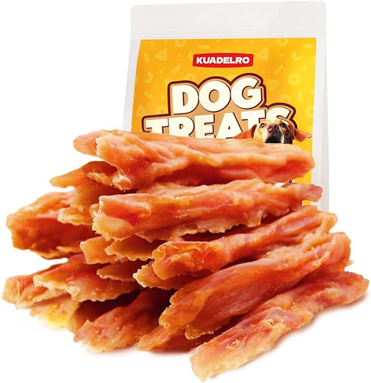 Chicken Jerky Dog Treats, Real Chicken Strips Dog Training Treats Soft Rawhide-Free Chews Healthy Snacks for Small Medium Large Breed 10.54oz