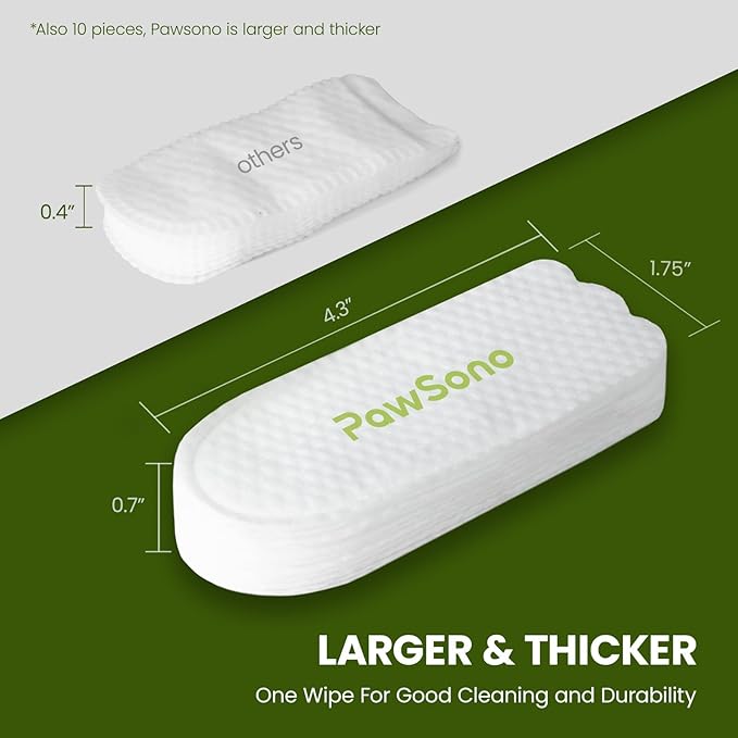 Ear Finger Wipes for Dogs & Cats, Thicker Dog Ear Cat Ear Cleaner Wipes, Natural Relief Cat Ear Cleaner Dog, Pet Health Supplies for Dog Kitten Small Animal, Aloe Scent Deodorizing - 50 Count