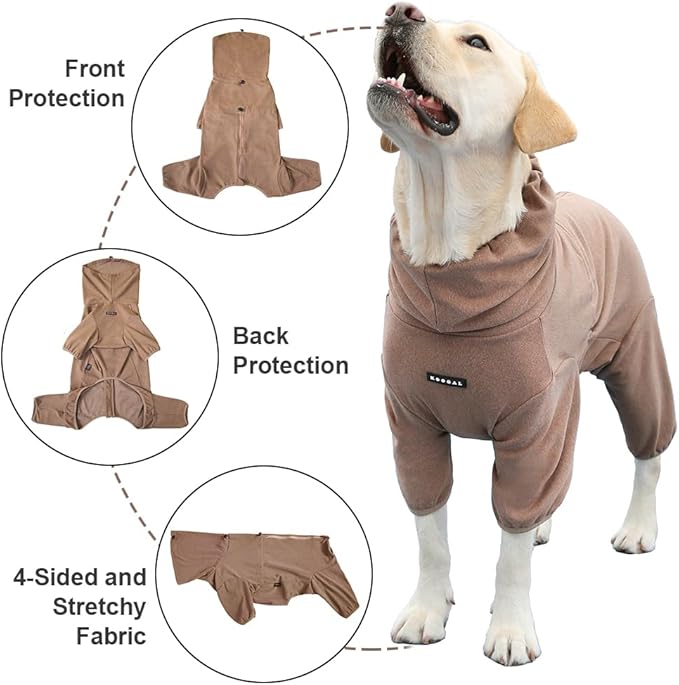 Dog Pajamas for Large Dogs,Extra Large Stretch, Suitable for Adult, Medium-Sized Dogs, Large Pet Jumpsuit Four-Legged Dog Clothes, Pet Clothing. (Coffee Color, 7XL)