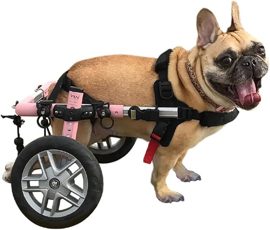 Walkin' Wheels Small Dog Wheelchair, Lightweight Dog Wheelchair for Back Legs, 15-25 lbs, for 6-8 inches Leg Height - Pink