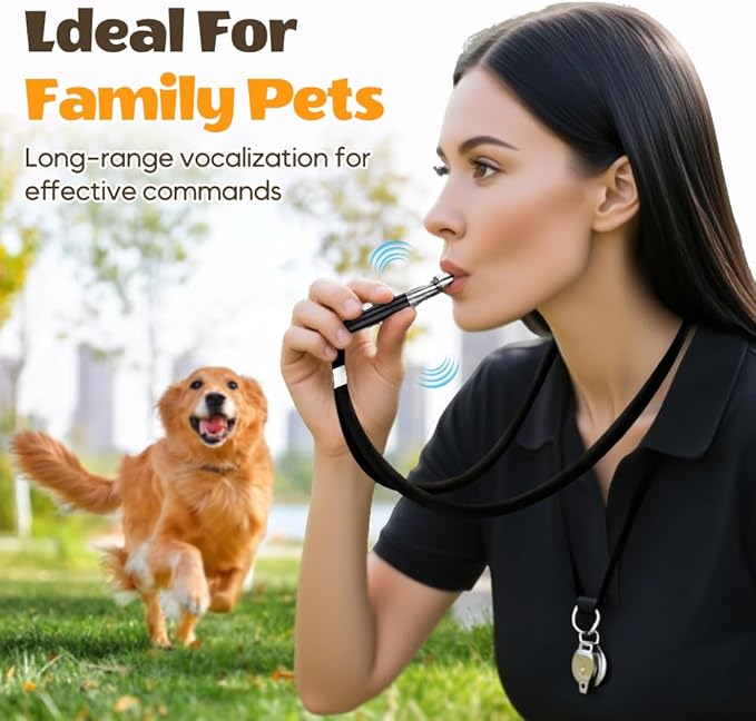 Professional Dog Training Whistles to Call Your Dogs, Whistles to Make Dogs Come to You, Adjustable Ultrasonic Silent That Only Dogs Can Hear, Pet Training Whistle with Lanyard for Recall (Black)