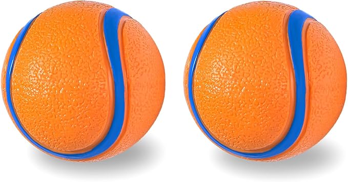 Dog Toy Ball,Rubber Sound-Producing Toy Ball, with a Groove Design That is Resistant to Bites, Has a High Bounce, Dog Training Interactive Pet Toy, Relieving Pet Anxiety（Large Size）