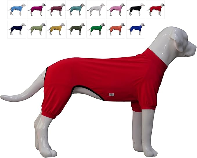 LoveLongLong Dog Jumpsuit with UV Protection and Quick-Dry Fabric for Spring Summer Pet Pajamas Red 2XL