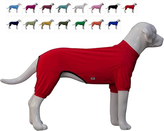 LoveLongLong Dog Jumpsuit with UV Protection and Quick-Dry Fabric for Spring Summer Pet Pajamas Red 2XL