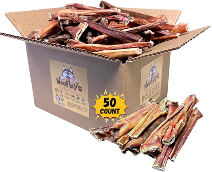 Woofley's - Esophagus Stick (50 Count)- Gullet Sticks for Dogs - Safe Jerky Dog Chews -Easily Digestible Dog Jerky Bully Sticks