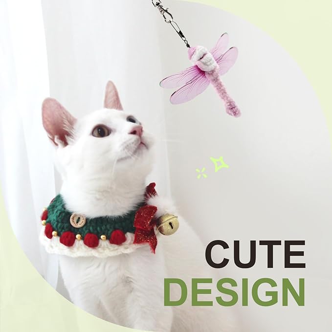 SONGWAY Insect Cat Toy Refills - 10 Pieces Dragonfly Toy Replacements for Indoor Cats, Interactive Cat Toy Wand Attachments