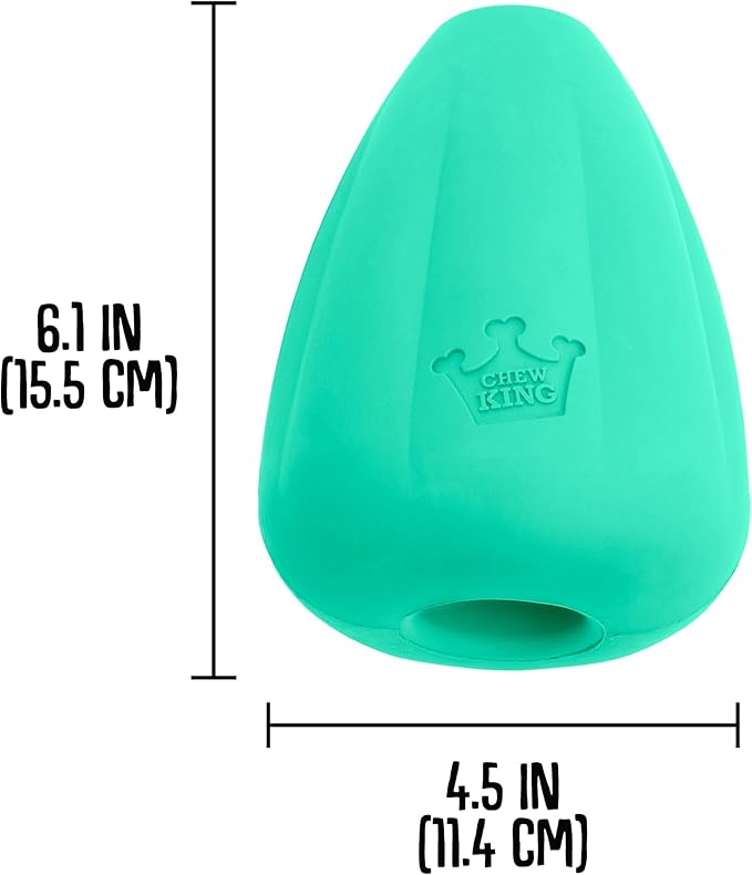 Chew King Premium Treat Dog Toy, Extremely Durable Natural Rubber Toy, Bacon Flavored Dog Toy