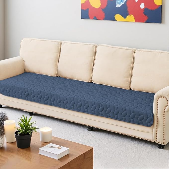 Ameritex Waterproof Pet Bed Cover Anti-Slip Dog Bed Blanket for Sofa and Furniture Waterproof New Pattern Design (Navyblue, 30x80 Inch (Pack of 1))