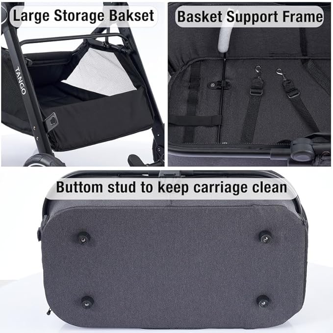 Tango Pet Stroller, 2 in 1 Dog Stroller for Small Medium Dogs Cats Carriage with Removable Carrier Folding Dog Carriage for Travel