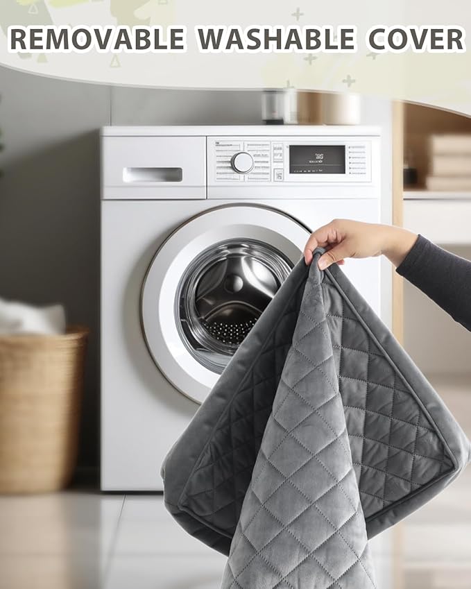 Orthopedic Dog Beds Large Sized Dog Waterproof Lining with Removable Washable Cover and Non-Slip Bottom, Quilting Pet Bed, 35x23 Inch, Dark Gray