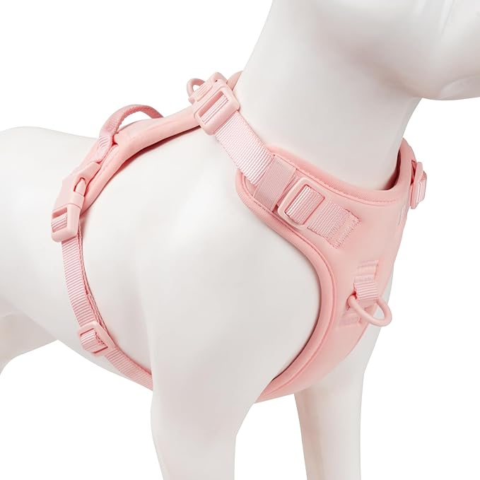 No Pull Dog Harness, Puppy Vest with Front Clip for Small Medium Large Sized Dog(Light Pink,L)