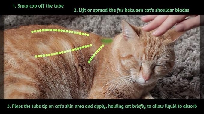 Natural Flea & Tick Squeeze-On for Cats, Helps Repel Fleas, Ticks & Mosquitos, Up to 3-Months Protection, Plant-Based Active Ingredients, Water-Resistant, 3 EZ-On Applicators Per Pack