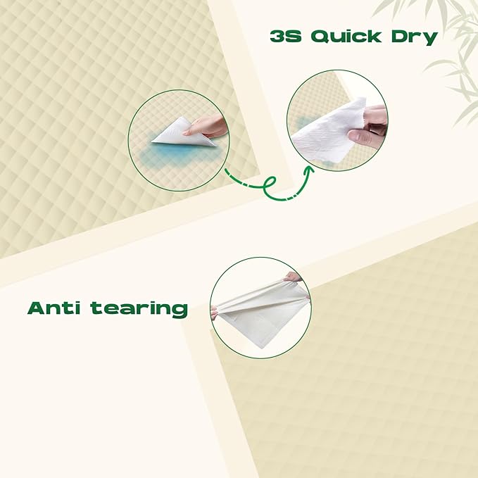 Puppy Pads 7 Count Small 22x22in Bamboo Training Pads Deodorizing Leakproof Quick Drying Dog Pee Pads Super Absorbent Disposable Pee Pads for Dogs Puppies, Doggie, Cats, Rabbits