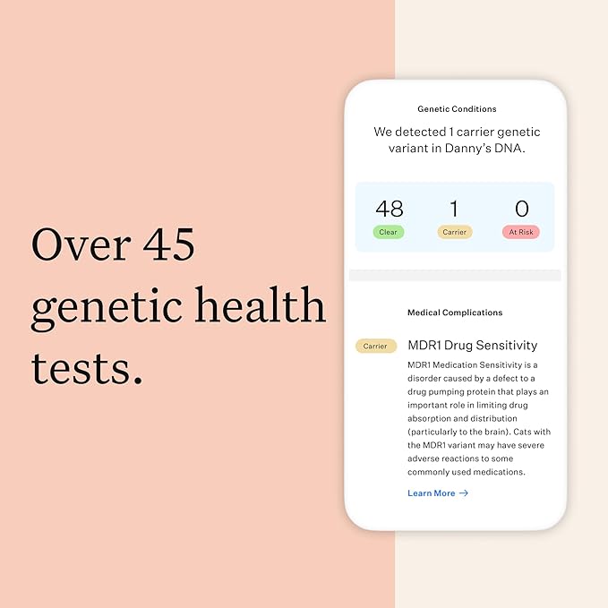 Wisdom Panel Complete: Comprehensive Cat DNA Test kit for 45 Health Genetic Health Conditions, 70+ Breeds and populations, 25+ Traits, Blood Type - Pack of 1