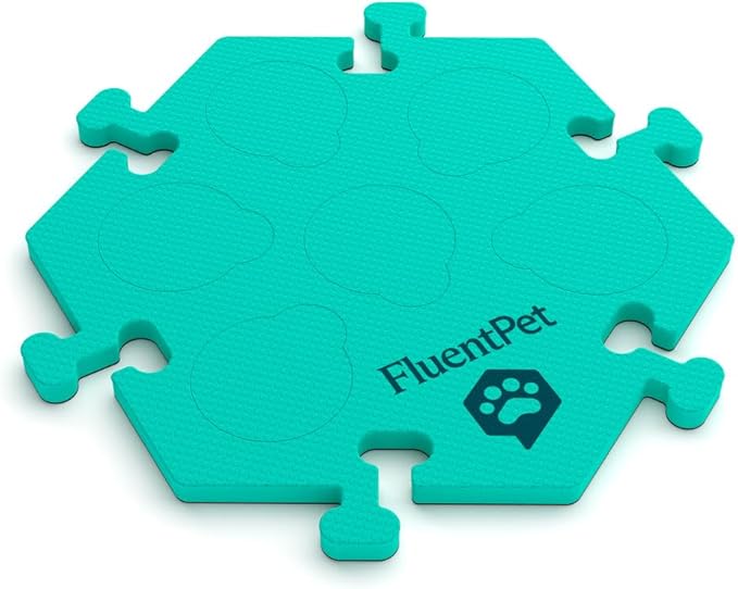 FluentPet HexTile - Green | Accessory Dog and Cat Button Learning Kits | Can Hold Up to 6 Buttons | Soft, Durable, and Non-Slip | Gift for Pet Lovers | Comes in 12 Colors