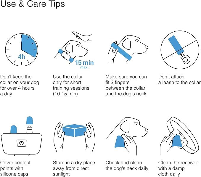 PetSpy Shock Collar for Dogs-Waterproof Dog Shock Collar with Remote Control,Vibration,Electric Shock,Beep-E Collar for Dogs Training,Collar with Remote for 10-140 LBS