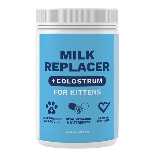 Under the Weather Kitten Milk Replacer Powder + Colostrum | Kitten Milk Replacement Formula | Nutrient-Rich Formula with Colostrum for Immune & Digestive Support – 12 oz