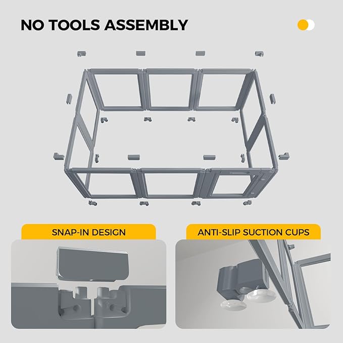 Clear Dog Play Pen - Easy Assemble Durable Plastic Acrylic Dog Playpen - Dog Playpen Indoor, Puppy Playpen, Cat Playpen, Small Animal Playpen, Dog Play Pen Indoors (Grey, 23.6" H, 12PCS)
