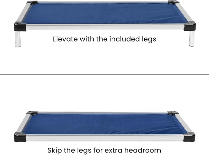 K9 Ballistics Chew Proof Armored Padded Dog Crate Bed, Virtually Indestructible, Legs Included (Blue Quartz, X-Large (47" L x 29" W x 6" H))