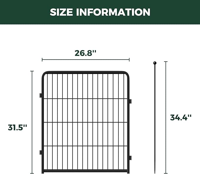FXW Rollick Unleashed Dog Playpen for Indoor, Yard, RV Camping, 32 inch 4 Panels for Small and Medium Dogs, Black│Patented