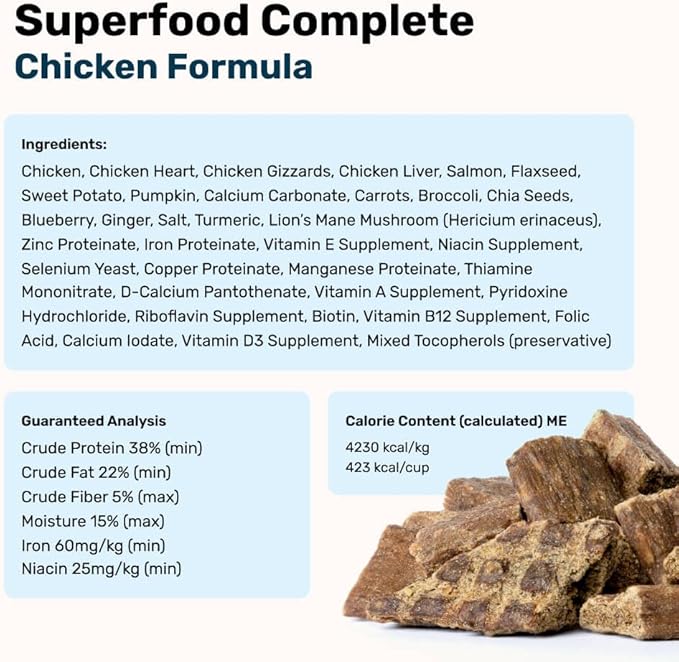 by Katherine Heigl- Superfood Complete, Air-Dried Adult Dog Food - High Protein, Zero Fillers, Superfood Nutrition (24 Ounce (Pack of 4), Chicken)