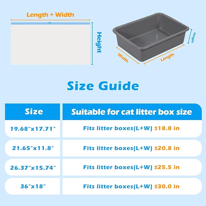 120 Count Cat Litter Bags For Poop Compatible with Litter Robot Waste Bags,Litter Box Liners With Drawsting For Automatic or Self-Cleaning Cat Box, Heavy-Duty, Extra Thick,26.37"X15.74"
