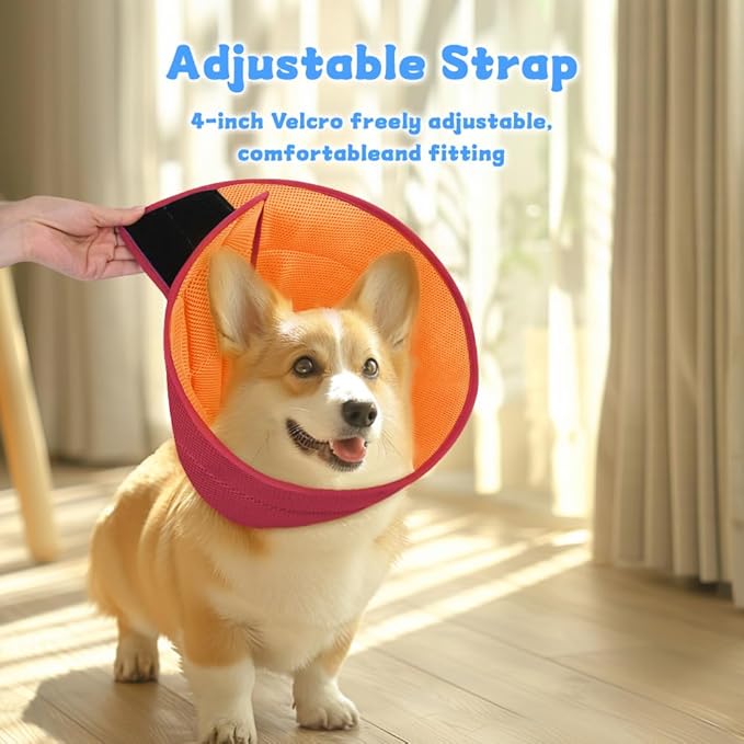 Dog Cone Soft Recovery Collars & Cones After Surgery for Medium Large Dogs, Comfy Ecollars to Stop Licking, Adjustable, Dog Ecollars for Recovery Fabric: Soft Comfort, Ecollars of Shame Alternatives