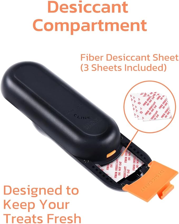 Clink Design Clicker Dog Trainer & Dog Treat Pouch Alternative, Dog Treat Dispenser, Puppy Essentials Dual Use 2 in 1 Dog Clicker for Training - Durable, Light (2.36 oz), Easy to Clean & Handle, Black