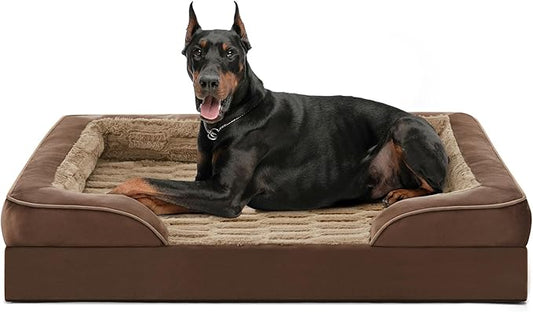 FURTIME Orthopedic Dog Bed for Extra Large Dogs - XL Waterproof Dog Sofa Bed, Ultra Comfy Supportive Foam Pet Bed with Removable Washable Cover, Jumbo Dog Bed with Nonskid Bottom