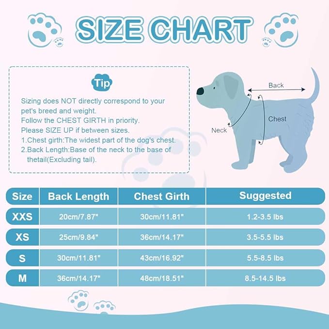 Dog Sweater Glow in The Dark Girl Pink Small Fleece Clothes Winter Soft Thickening Warm Puppy for Dogs Boy Teacup Yorkie Chihuahua (XS,Grey)