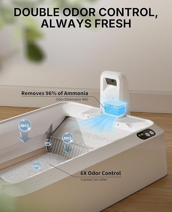 PETKIT Open-Top & AI Camera Self Cleaning Cat Litter Box, Urinary Health Monitor Automatic Cat Litter Box, Smart Robot with 2-Way Raking/5G WiFi/Safety Sensors/Odor Control for Multiple Cats (White)