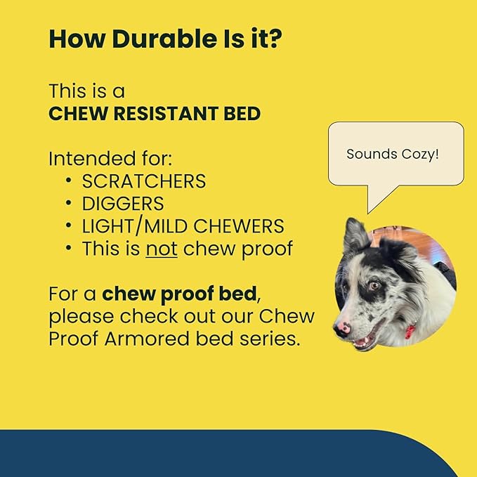 K9 Ballistics Tough Ripstop Orthopedic Crate Bed - Thick, Durable XL Kennel Pad with Washable Cover for Extra Large Dogs, 47 x 29 fits 48” Wire Crate, Blue Quartz