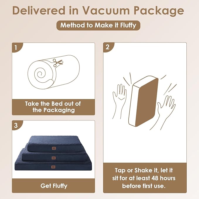 EHEYCIGA Orthopedic XXL Dog Beds for Jumbo Dogs with Removable Washable Cover for Crate, Navy, 47x29