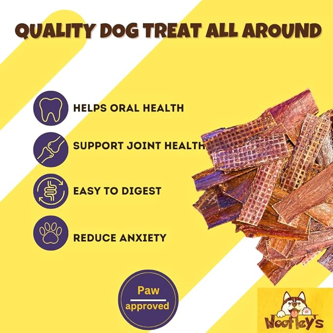 Woofley's - Esophagus Jerky (15 Count)- Gullet Sticks for Dogs - Safe Jerky Dog Chews -Easily Digestible Dog Bully Sticks