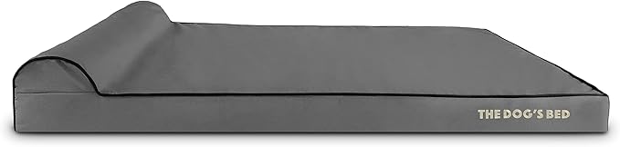 The Dog’s Bed Orthopedic Headrest Dog Bed XXL Grey/Black, Memory Foam, Pain Relief for Arthritis, Hip & Elbow Dysplasia, Post Surgery, Lameness, Waterproof Washable Cover