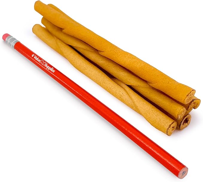 ValueBull USA Rawhide Twists for Small Dogs, 5 Inch, Smoked, Varied Thicknesses, 100 Count - Natural & Safe, USA Beef Hide, Long Lasting, Chemical Free, No Artificial Flavors