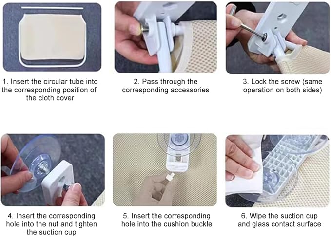 Foldable Cat Window Hammock with Dual Heavy-Duty Suction Cups - Plush Mesh Bed & Jumping Perch for Indoor Cats, Wall Mounted Space-Saving Design (Beige)