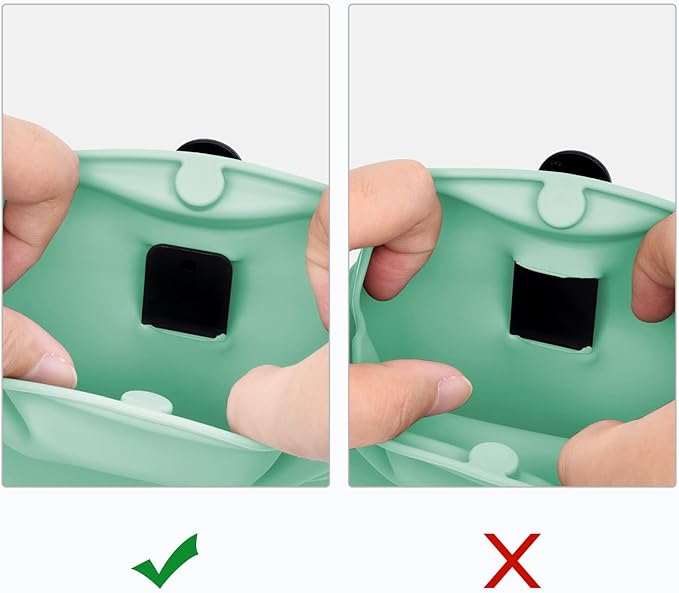 Left&Right Dog Clicker Training Kit,Silicone Dog Training Treat Pouch and Dog Clickers,Dog Treat Bag with Clicker Training for Dogs,Pet Treat Bag with Magnetic Buckle Closing and Waist Clip,Egg Green